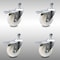 Service Caster 4 Inch SS Nylon Wheel Swivel 1/2 Inch Threaded Stem Caster Set Total Lock Brake SCC-SSTSTTL20S414-NYS-121315-4 - alternate 1